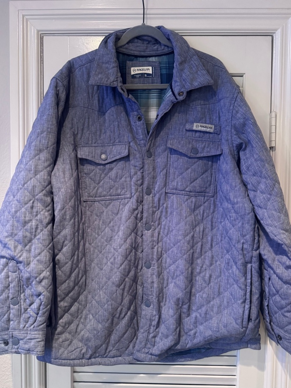Magellan Outdoors Quilted Light Blue Shirt Jacket